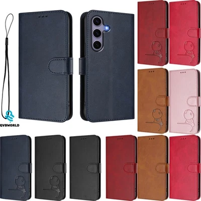 Custodia per Samsung S20 S10 S9 S8 Note 20 pelle goffrata portafoglio custodia telefono - Immagine 1 di 4