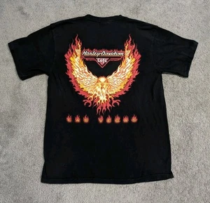 Camiseta Harley Davidson Café De Colección Negra Talla Mediana Llamas Las Vegas EE. UU. Eagle  - Imagen 1 de 9