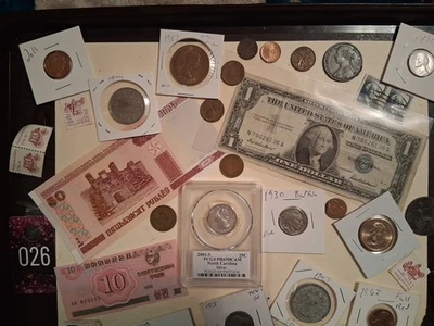 Collectible Junk Drawer Lot 2001s Pcgs Silver 25c NC 1957 Blue 1913 Type 1... - Image 1 of 4