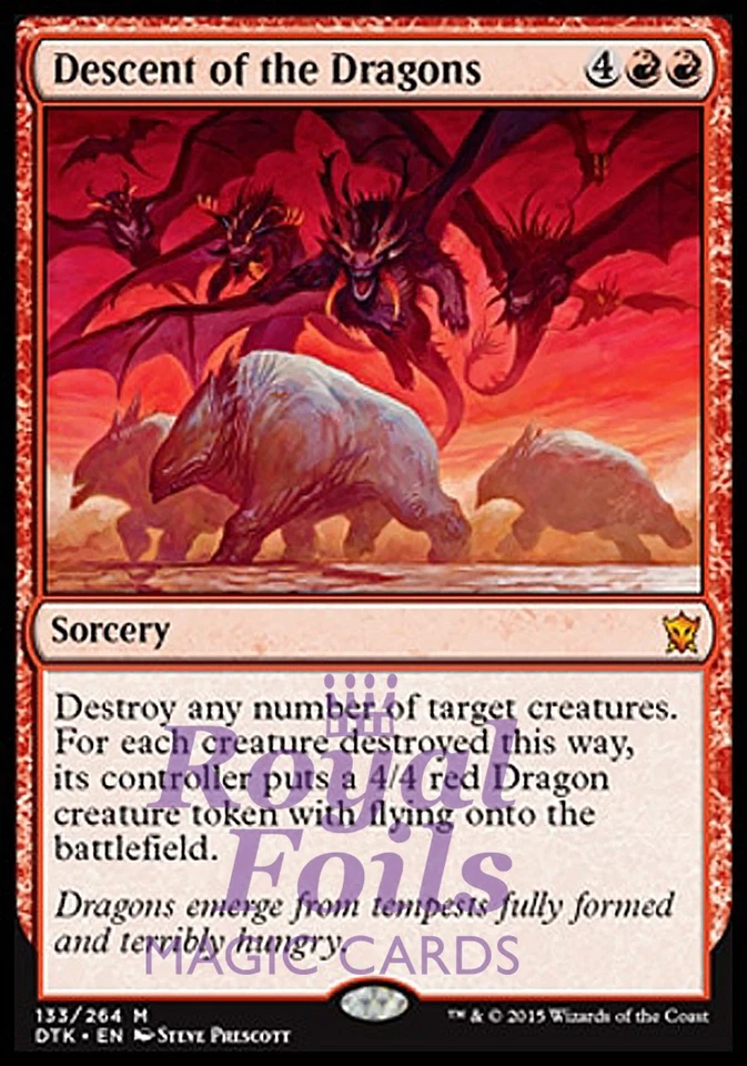 Descent of the Dragons 1x FOIL DTK MTG Dragons of Tarkir Mythic MINT red - Image 1 of 1
