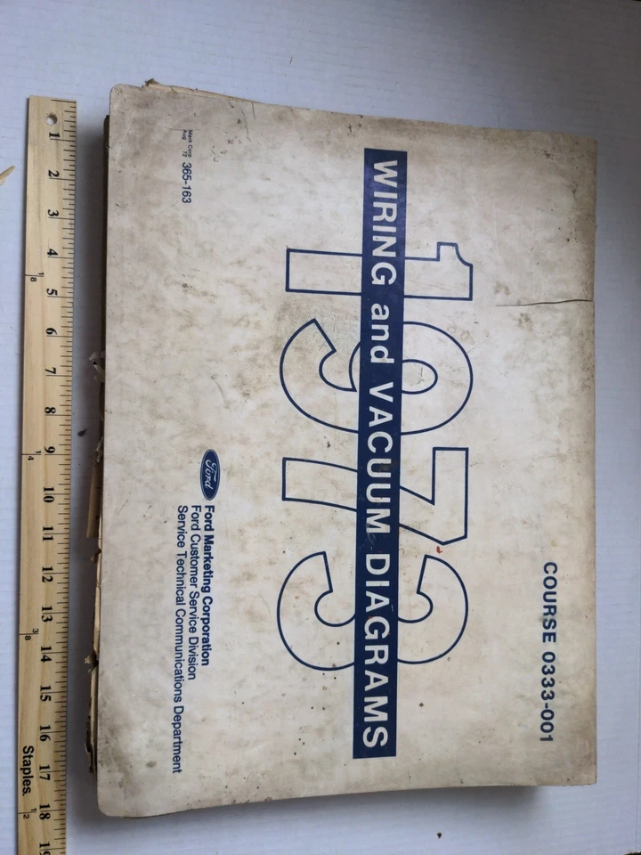 Libro de diagramas de cableado Ford 1973 OEM Mustang Cougar Torino Lincoln Bronco Binder  Foto 1 de 4