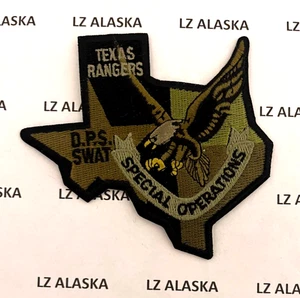 TEXAS RANGERS DEPARTAMENTO DE SEGURIDAD PÚBLICA (DPS) OPERACIONES ESPECIALES SWAT PARCHE VERDE (PD13) - Imagen 1 de 3