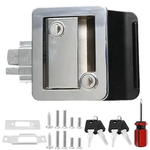 Chrome Trailer Camper RV Paddle Entry Door Lock Latch Handle Knob Deadbolt US - Bild 1 von 6