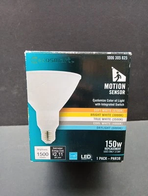 Ecosmart CEC Flood LED Motion Sense Light Bulb Dimmable PAR38 150W Eqv - Image 1 of 4