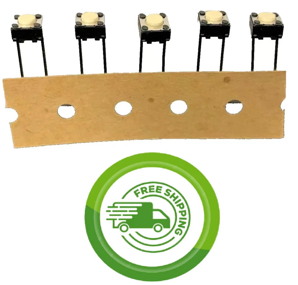 (5x) 0 .05A 24V - SPST-NO - 6x6mm Tactile Switch -  Radial Lead - Omron B3F-6000 - Image 1 of 4