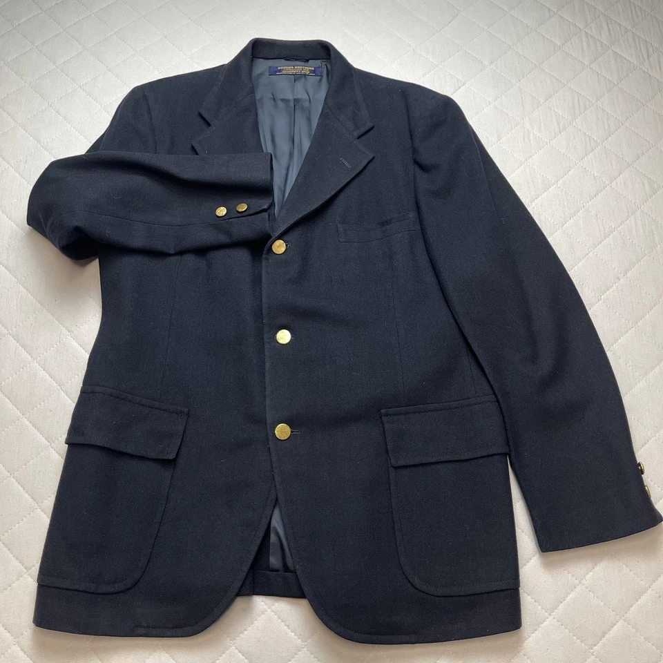 Blazer de Colección Brooks Brothers Para Hombres 41R Azul Marino Tienda Universitaria Botón Dorado Unión Foto 1 de 4
