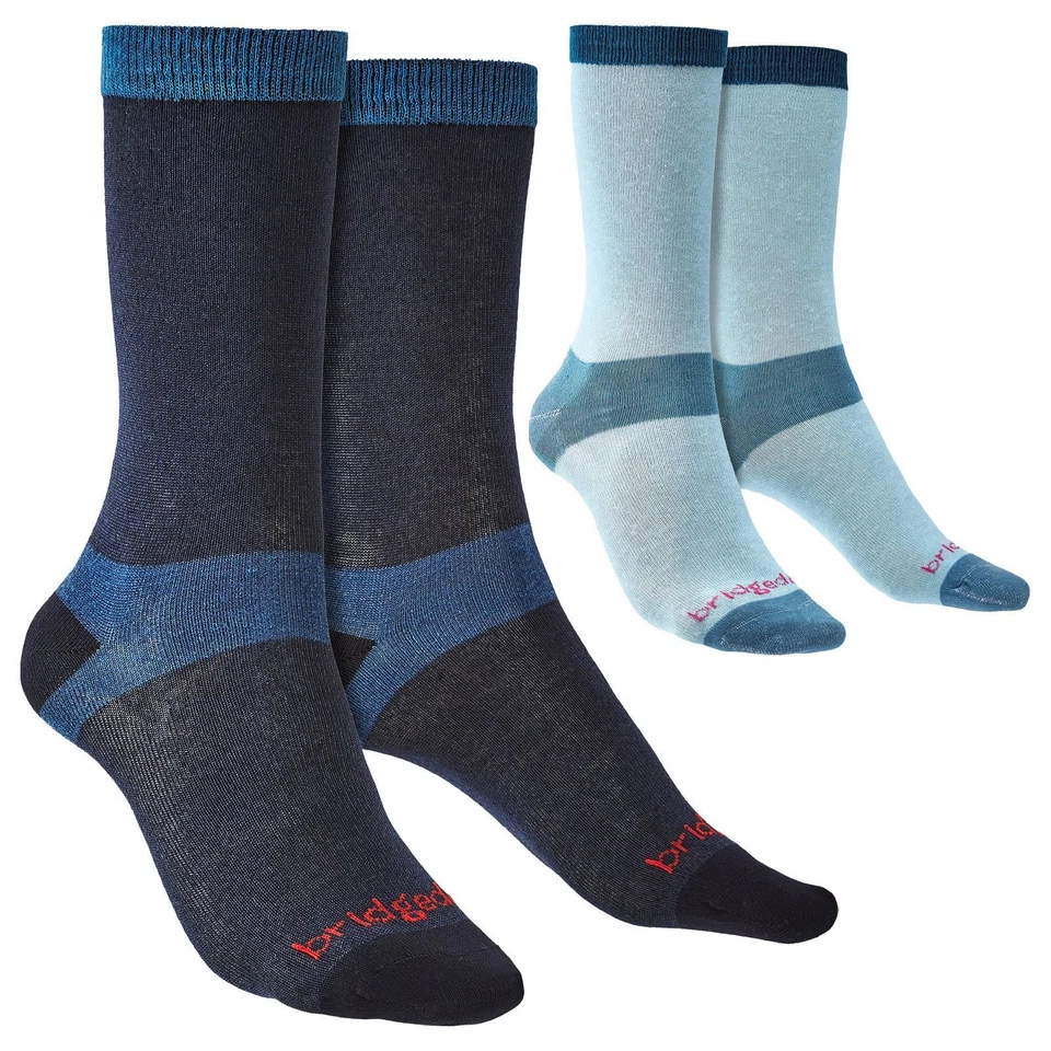 Bridgedale - 2 pares de meias femininas forro Coolmax forro bota - Imagem 1 de 1