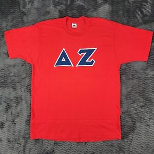 Vintage Fruit of the Loom Single Stitch Delta Zeta Shirt XL Red Made in USA 90s