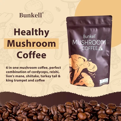 BUNKELL 6-In-1 Mushroom Coffee Enhance Memory Enhance And Brain Function 30 Servings