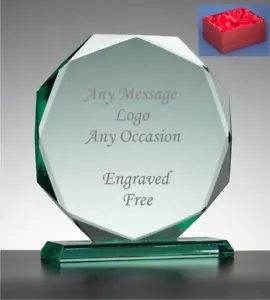 Vidrio Grabado Personalizado Octágono Trofeo Premio Personal Corporativo Reconocimiento - Imagen 1 de 4