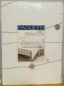 Set copripiumino letto singolo Paoletti Saturno lusso in percalle. Nuovo e sigillato - Foto 1 di 8