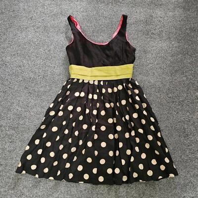 Vestido Corey Lynn Calter Mujer 2 Negro Lunares Sin Mangas Línea A Corto Clásico Foto 1 de 4