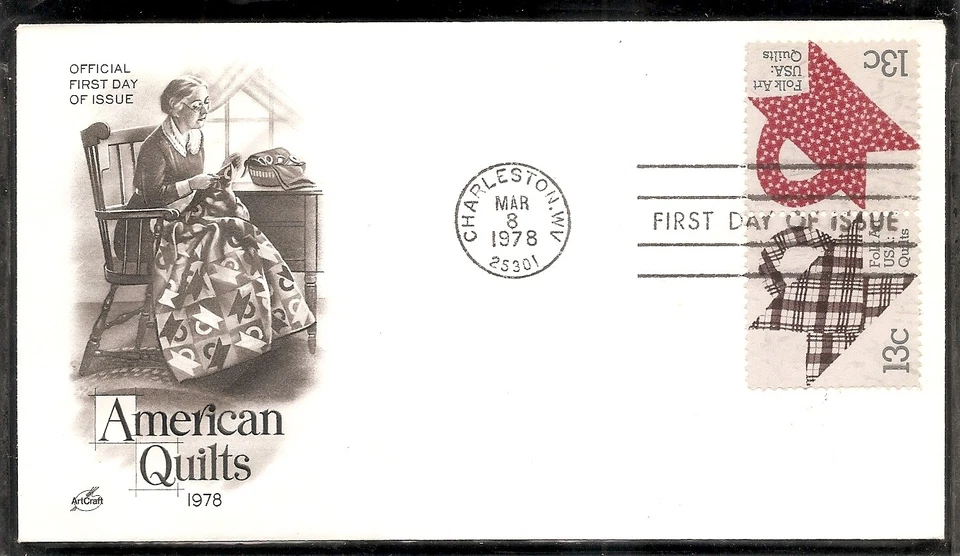US SC # 1746 And 1748 American Quilts FDC. Artcraft Cachet. - Image 1 of 1