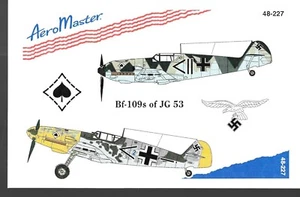 Calcomanías AeroMaster 48227 escala 1/48 Messerschmitt Bf-109s de JG 53 Fighter - Imagen 1 de 4