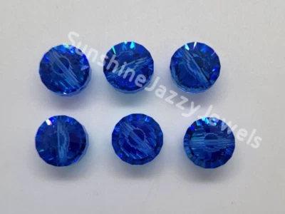 6pc Swarovski Crystal Sapphire AB 12mm Tablet 5101 Beads; Vintage - Image 1 of 3