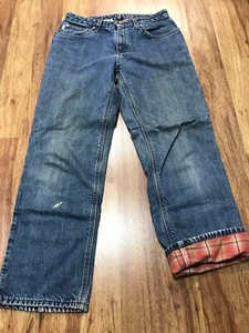 WOMENS 8 x 30 - Vtg Carhartt WB172 Denim Flannel Lined Jeans Pants Mexico - Picture 1 of 12