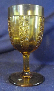 Belmont amber goblet Prism and Daisy Bar pattern #21 BA - Picture 1 of 3