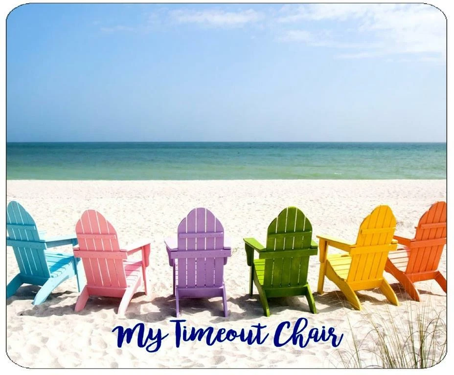 MY TIMEOUT CHAIR MOUSE PAD Personalized with a NAME or MONOGRAM Beach Vacation - Image 1 of 1