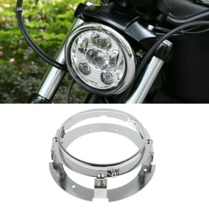 5-3/4" 5.75" Motorcycle Headlight Bracket Adapter Aluminum Mount Holder Silver - Picture 1 of 8