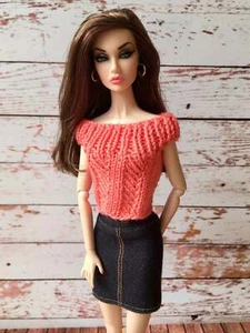 Bouutique Chevron Knit Boat Neck Top for Poppy Doll 12 Inch, many colors - Picture 1 of 13