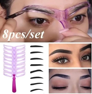 Reuseable 8 in1 Eyebrow Shaping Template Helper Eyebrow Stencils Kit - Picture 1 of 8