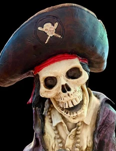 RARE '97 Skulpture by David Wang Skeleton Pirate Booty Treasure Zombie Halloween - Picture 1 of 15