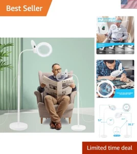 Adjustable 10X LED Magnifying Lamp with Eye-Friendly Lighting for Detailed Tasks - Picture 1 of 10