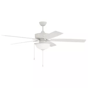 Craftmade 60" Outdoor Super Pro Ceiling Fan, WH/Bowl Light Kit/Frost - OS211W5 - Picture 1 of 1