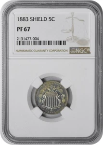 1883 Shield Nickel PR67 NGC - Picture 1 of 4
