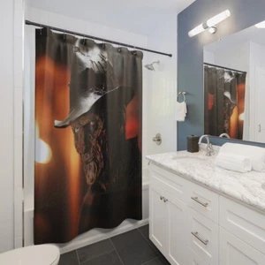 Modern Freddy Krueger Halloween Design Shower Curtain Dimension 71" × 74" - Picture 1 of 3
