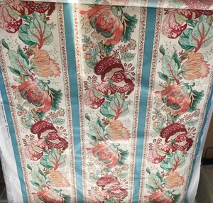 Brunschwig Fils La Portugaise Ramms Fabric England 100% Cotton Turquoise 3.25 Yd - Picture 1 of 12
