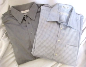 Perry Ellis Cotton Check & Gold Label Roundtree & Yorke LS Button Shirts 16.5/LG - Picture 1 of 8