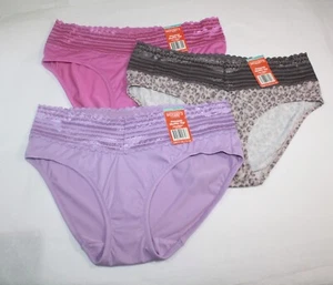 New set of 3 WARNER'S no muffin top HIPSTER panties LILAC PINK TAUPE PRINT SMALL - Picture 1 of 5