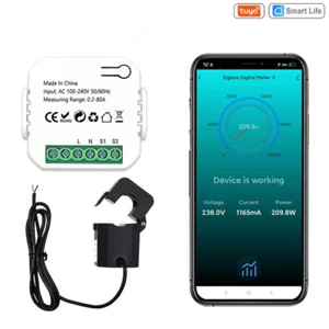 Energy Meter WiFi 80A Clamp KWh Power Consumption Monitor Electricity Statistics - Picture 1 of 13