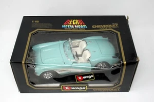 Bburago Italy Chevrolet 1957 Corvette Arctic Blue with White Trim in Box 1:18 - Bild 1 von 11