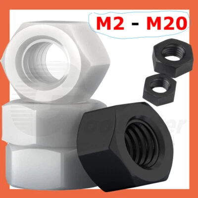 Sechskant-Muttern Sechskantmutter Kunststoff Mutter M2 M2.5 M3 M4 M5 M6 bis M20 - Bild 1 von 4