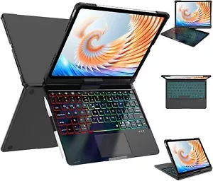 Backlit Touchpad Rotate Keyboard Case For iPad 7/8/9/10th Gen Air 4 5th Pro 12.9 - Picture 1 of 54