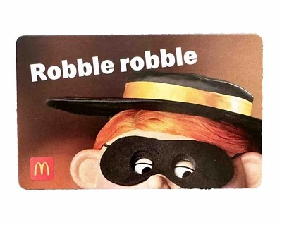 McDonald’s Hamburgler GIFT CARD. NO CASH VALUE - Image 1 of 2