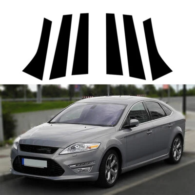 Fit For Ford Mondeo MK4 2008-2013 Door Window Pillar Posts Sticker Decal Black - image 1 of 4