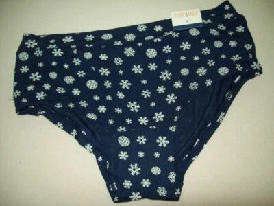 NWT JASMINE & GINGER RAYON CHEEKY HIPSTER BRIEF PANTIES F82UJ440P NAVY WH SNOW S - Image 1 of 2