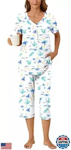 Bestbee Womens Pajama Set Plus Size 2 Piece Lounge Outfits Summer Sleepwear V - Picture 1 of 5