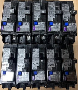 BOX OF 10 SIEMENS QA115AFCN 15A AFCI PLUG ON NEUTRAL (NO PIGTAIL WIRE) BRAND NEW - Picture 1 of 2