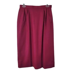 Vtg Pendleton Suit Skirt Sz 8 Cranberry Winter Wool White Label Yellow Font EUC - Picture 1 of 8