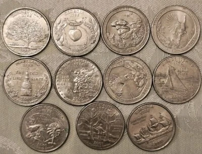 11 State Quarters. Check for ERRORS on quarters. See Photos for name of States. - Image 1 of 4