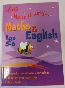 Math's English Age 5-6 Key Stage 1 Activity Book Letts Make It Easy New - Picture 1 of 12