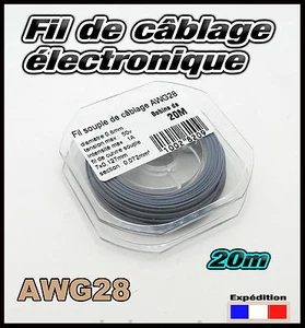 awg28G Kabelbaum grau Elektronik Modellbau Ø 0,8mm Spule 20m  - Bild 1 von 1