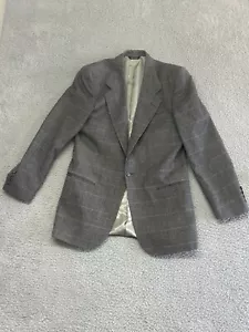 VINTAGE Perry Ellis Blazer Mens Large* Gray Wool Jacket Sport Coat Made USA READ - Picture 1 of 19