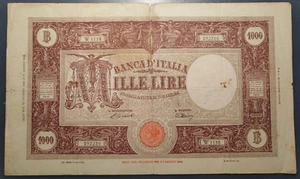 ITALIA 1000 LIRE 12/10/1946 P72c BC ROTURA CENTRAL - Picture 1 of 2
