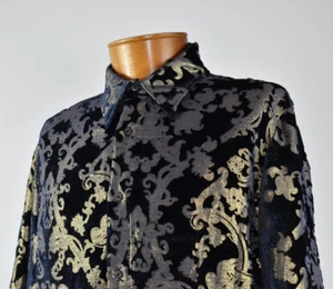 Just Cavalli Sz 56 Gold Tone Shimmer Shirt Logo Buttons Bollywood Lined Baroque - Picture 1 of 15