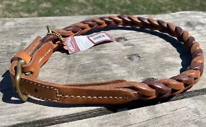 Weber braun & braun geflochtenes Leder Hundehalsband 27" - Bild 1 von 3